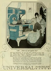 Gama de porcelana universal, publicidad de The Saturday Evening Post, ca. 1920-1925