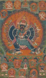 Vajrabhairava con su consorte Vajravetali, siglo XVIII