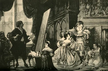 Vandyck pintando a los hijos de Carlos I, 1883