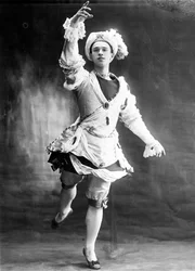 Vaslav Nijinsky, bailarín de ballet ruso, 1909