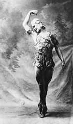 Vaslav Nijinsky, bailarín de ballet ruso, en Le Spectre de la Rose, París, 1911