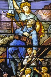 Vaucouleurs - Vidrieras de la iglesia - Evocación de la guerra 14-18