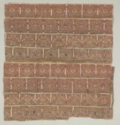 Fragmento de vestimenta con estrellas en cuadrados escalonados, 1200s