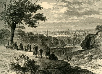 Vista desde One-Tree Hill, Greenwich Park, en 1846, c. 1878