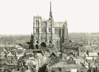 Vista desde el campanario, Amiens, Francia, 1895