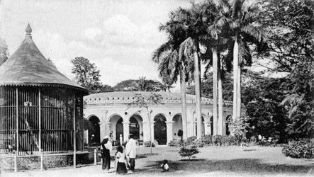 Vista en los Jardines Zoológicos, Calcuta, India, principios del siglo XX