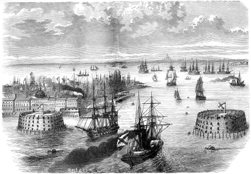 Vista de Kronstadt, Rusia