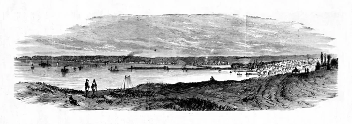 Vista de la Bahía de Milwaukee, Lago Michigan, 1883