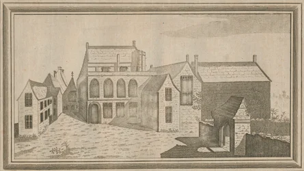 Vista de Minster Lovel Priory en el condado de Oxford, 1784
