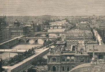 Vista de París, mostrando los Siete Puentes, 1882