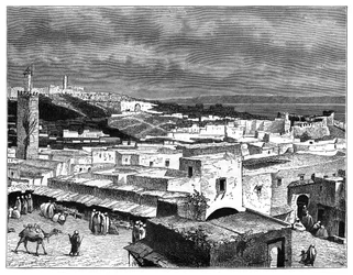 Vista de Tánger, Marruecos, desde el lado terrestre, c1890