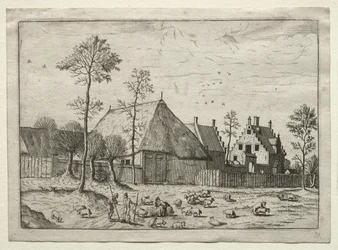 Vista de Pueblos en Brabante y Campine: Pastores con Rebaño, c. 1559