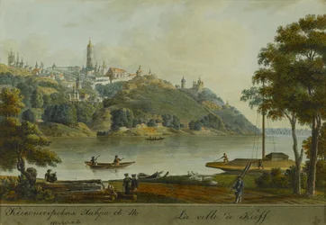 Vista del Monasterio de las Cuevas de Kiev y Podil