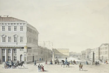Vista del Malecón Moika desde el Puente de la Policía, 1839