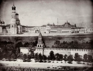 Vista del Kremlin de Moscú, Rusia, c. 1870-c. 1875