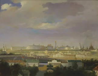 Vista del Kremlin de Moscú desde la plaza del pantano Bolotnaya, mediados del siglo XIX