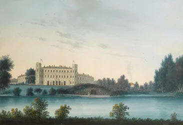 Vista del Palacio en Gatchina, principios del siglo XIX
