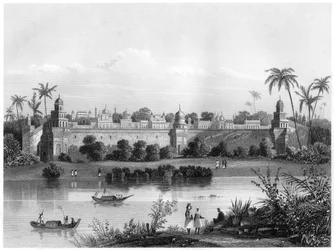 Vista del Palacio de Agra, desde el río, c1860