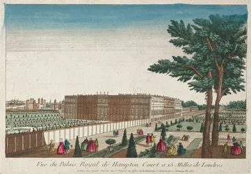 Vista del Palacio Real de Hampton Court, siglo XVIII