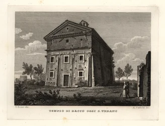 Vista del Templo de Baco, Roma