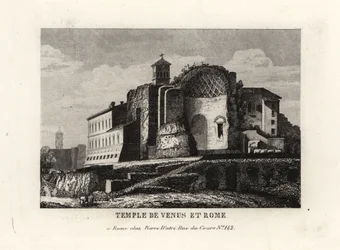 Vista del Templo de Venus y Roma, Templum Veneris et Romae, Roma