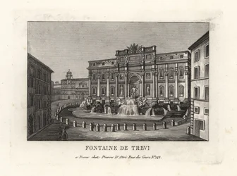 Vista de la Fuente de Trevi, Fontana di Trevi, Roma