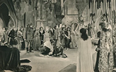 Villon John Barrymore amenazado de muerte por Luis XI, 1927