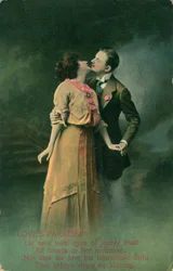 Tarjeta postal romántica vintage