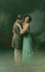 Tarjeta postal romántica vintage