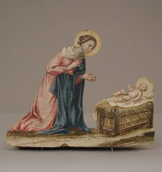 Virgen María con Cristo en un pesebre, siglo XVIII
