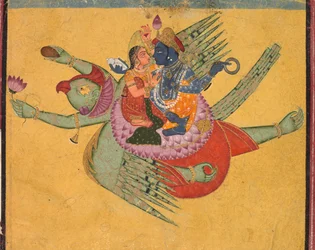 Vishnu y Lakshmi en Garuda, c. 1750