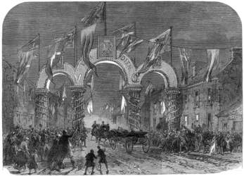 Visita del Príncipe y la Princesa de Gales al Castillo de Dunrobin, Escocia, 1866