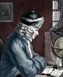 Voltaire, autor francés del siglo XVIII, dramaturgo, satírico y hombre de letras