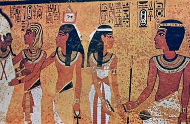 Pinturas murales en la tumba de Tutankamón, Valle de los Reyes, Luxor, Egipto