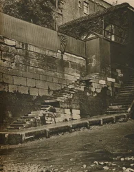 Wapping Old Stairs, donde trabajaban los barqueros, c1935