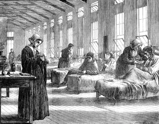 Sala en el Hospital de Viruela de Hampstead, 1871