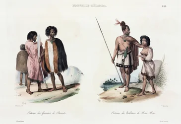 Guerreros de Shouraki e habitantes de Houa Houa, Nueva Zelanda