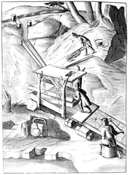Lavando mineral para extraer oro, 1683