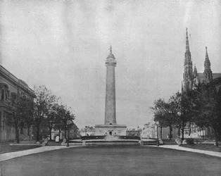 Monumento a Washington, Baltimore, Maryland, EE.UU., c. 1900