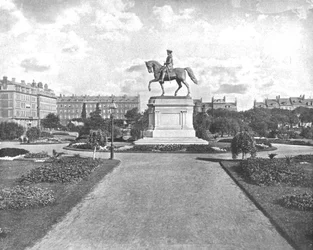 Estatua de Washington, Jardín Público, Boston, EE.UU., c1900