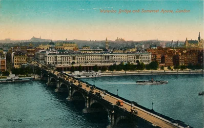 Puente de Waterloo y Somerset House, Londres, c. 1910