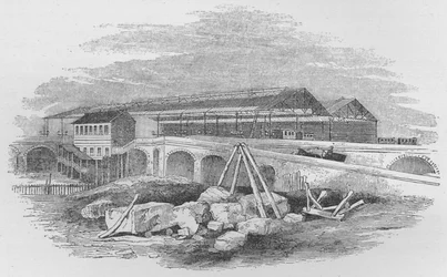 Estación de tren de Waterloo, como apareció cuando se construyó por primera vez, c1848, 1912
