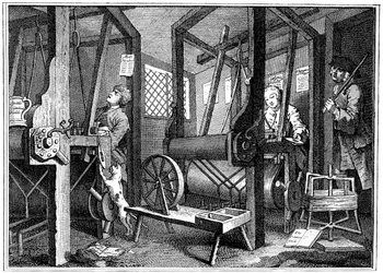 Tejido en Spitalfields, Londres, 1747-1894