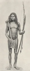 Wedda con arco, flechas y hacha, 1926