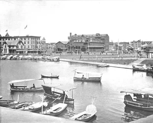 Lago Wesley, Asbury Park, Nueva Jersey, EE.UU., c1900