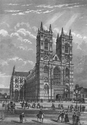 Frente oeste de la Abadía de Westminster, Londres, c1860