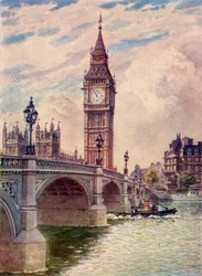 Puente de Westminster y Big Ben, c1948