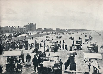 Weston-Super-Mare - Una escena de verano en las arenas, 1895