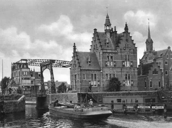 Donde el Zar Pedro trabajó como carpintero naval, Zaandam, Países Bajos, c1934