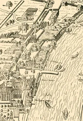 Whitehall y Westminster. Del Mapa de Aggas, 1881
